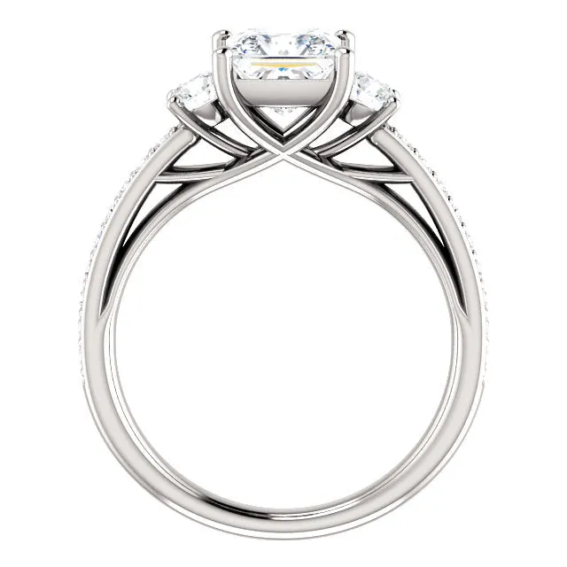 14K White Gold Princess Cut Engagement Ring 122000:929:P