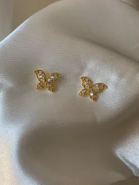 18K Gold Dipped Tiny Butterfly Studs