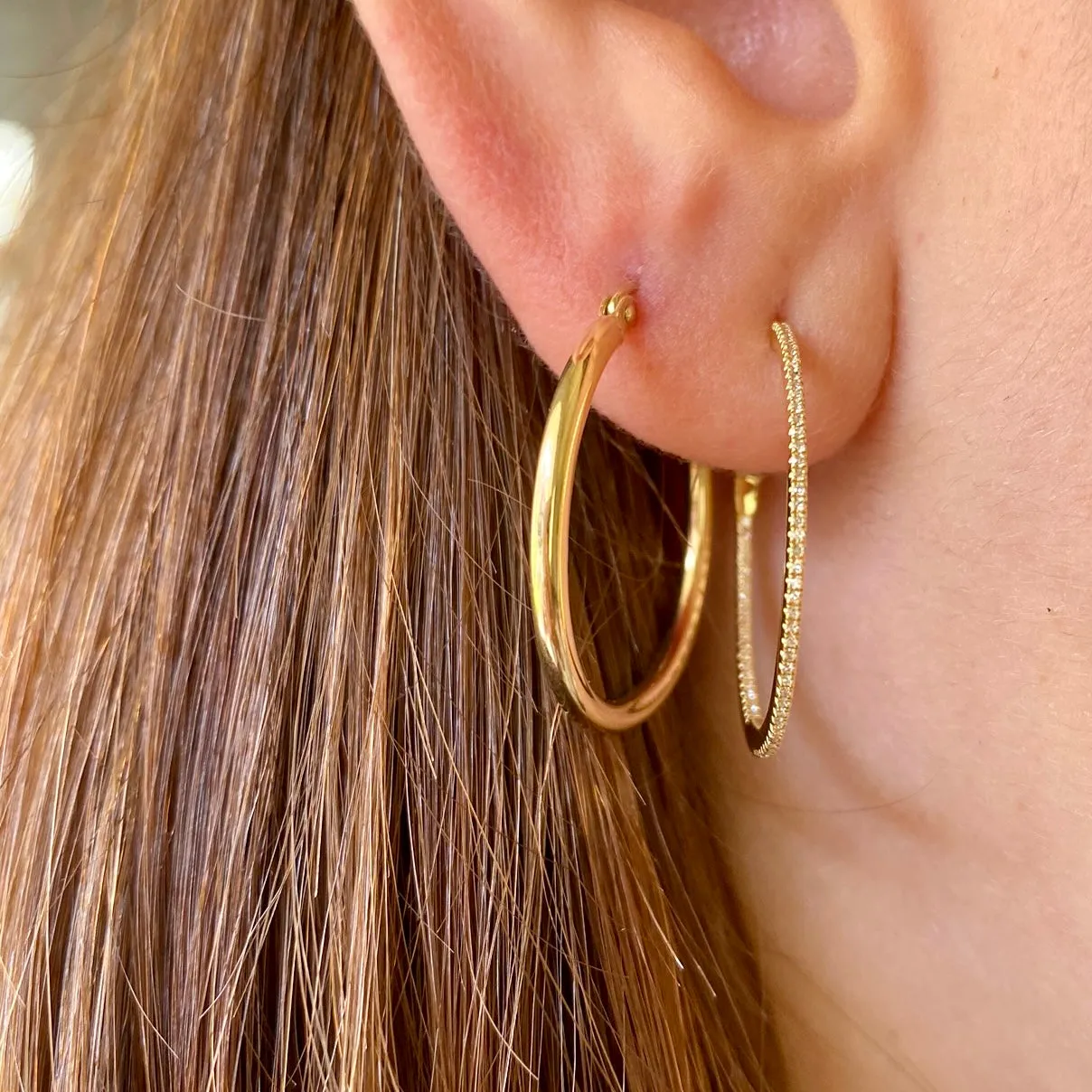 1" Skinny Hoop Earrings