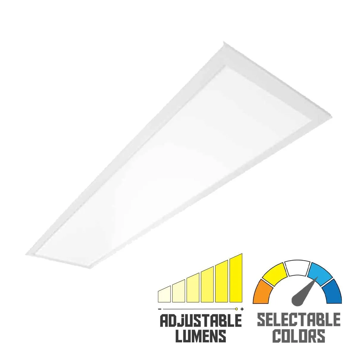 1x4 LED Flat Panel Light, 40 Watts Adjustable, 35K/40K/50K, 120/277V