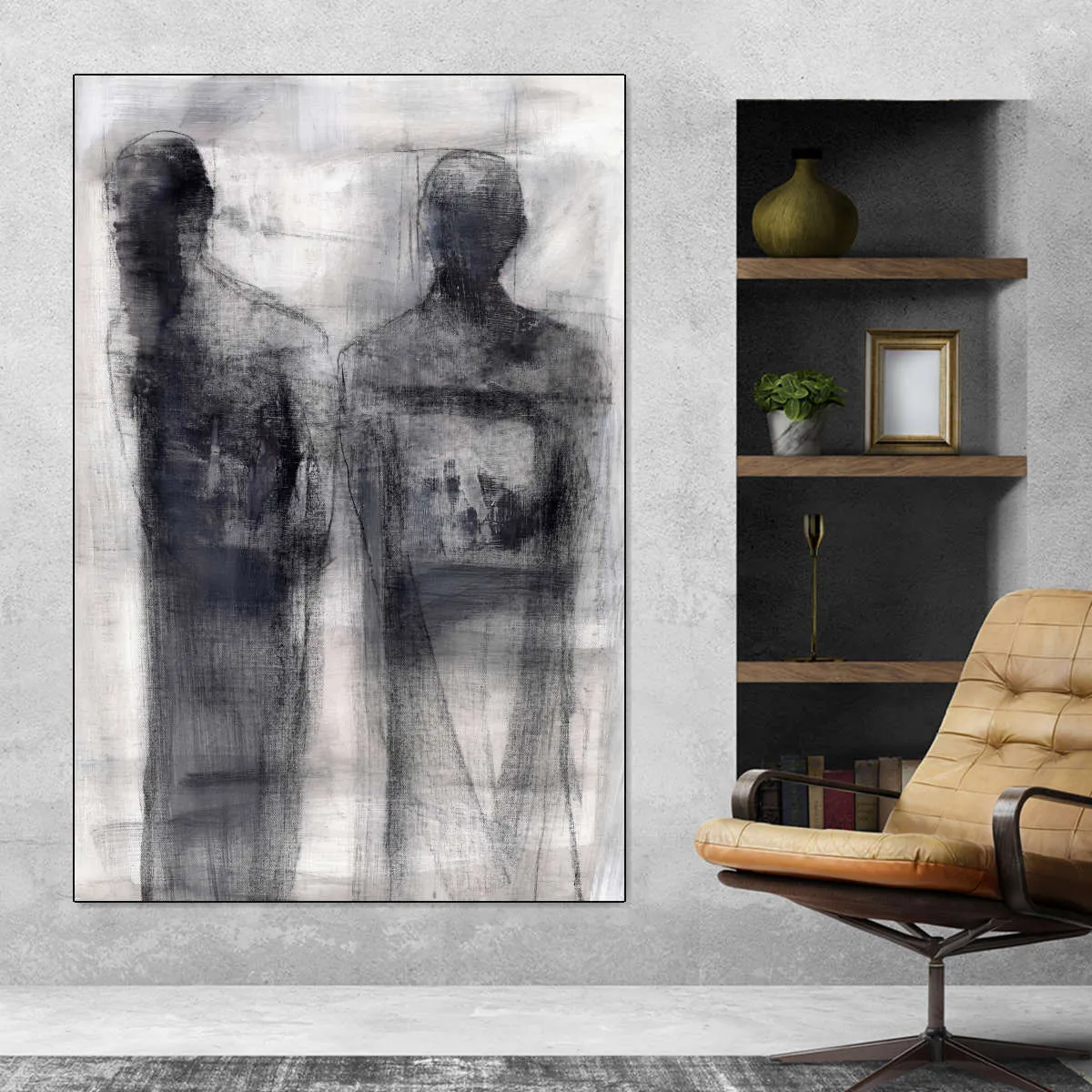 2 Figures Study II Wall Art