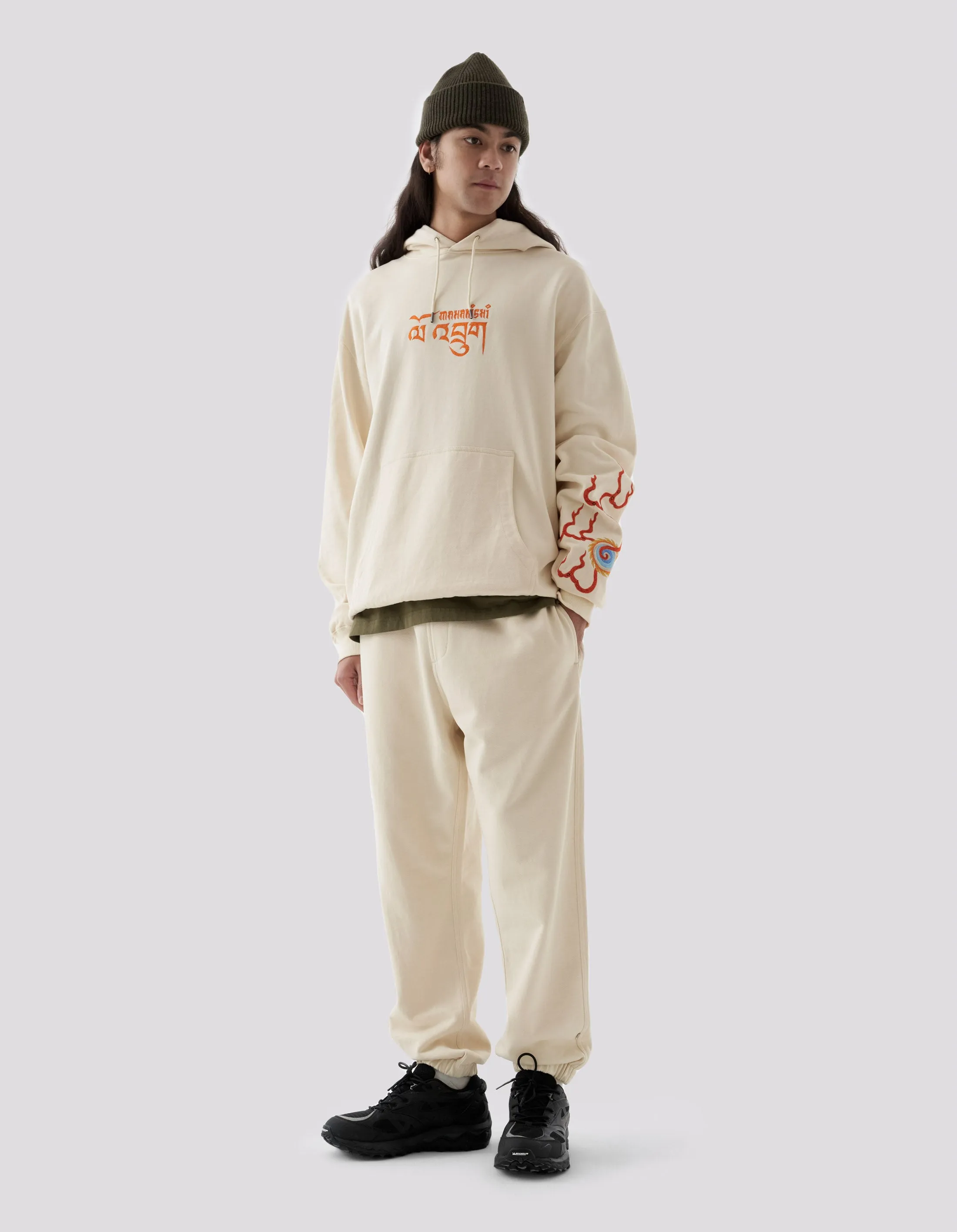 5018 Tibetan Sanskrit Sweatpants Ecru