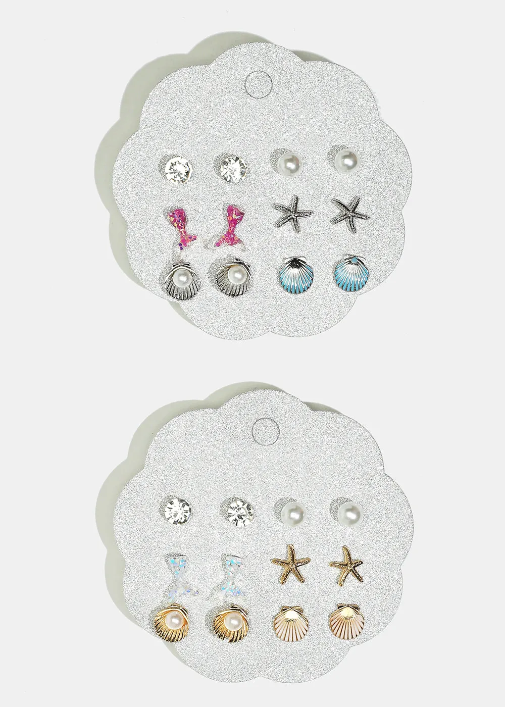 6-Pair Seashell Stud Earrings