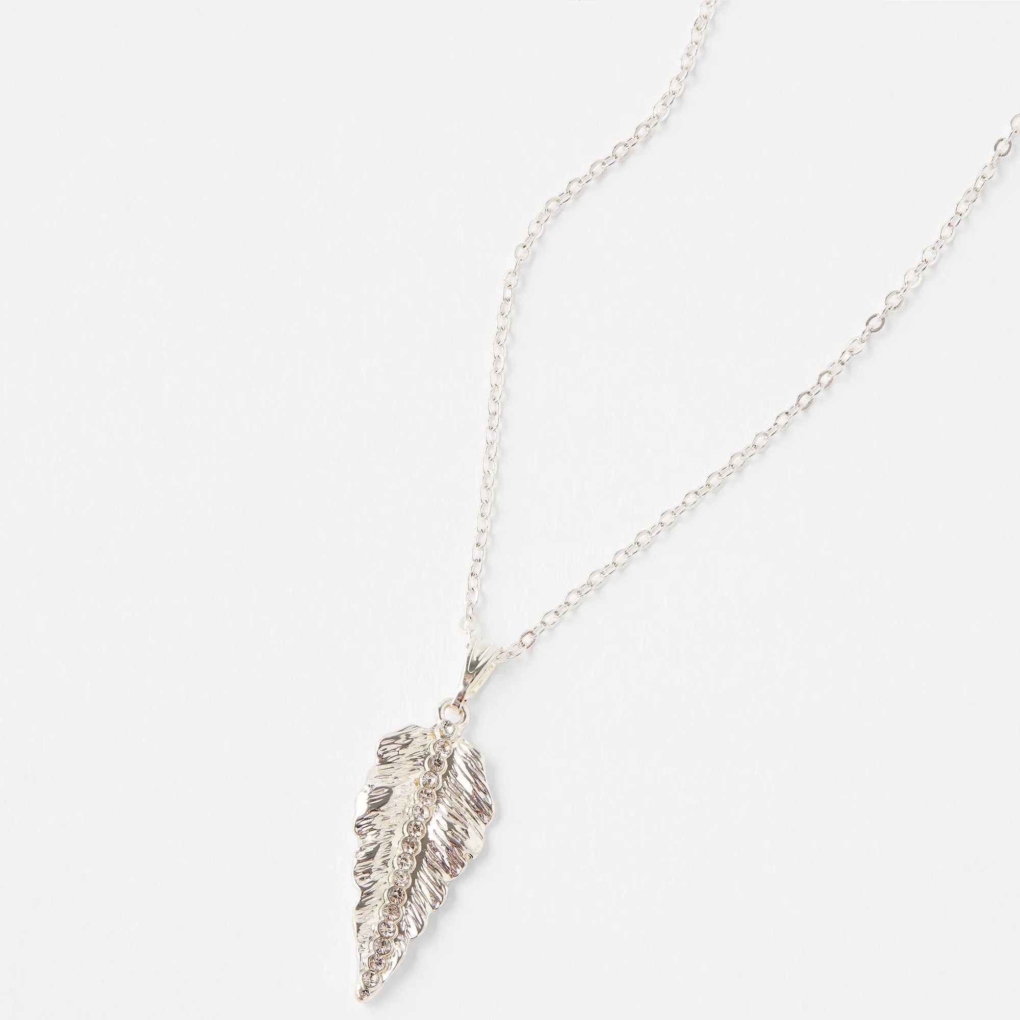 Accessorize London Dfg Pave Leaf Pendant