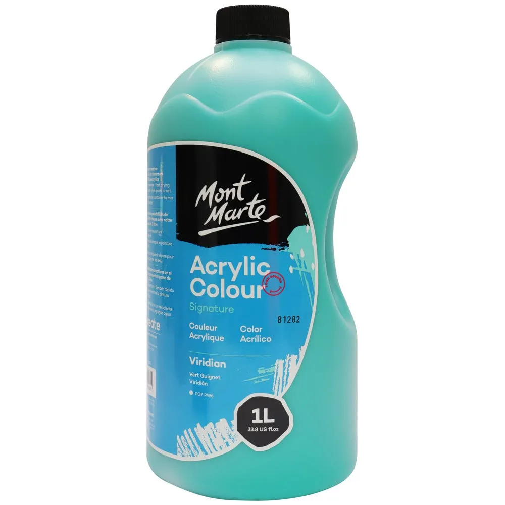 Acrylic Colour Signature 1L (33.8 US fl.oz) Bottle - Viridian