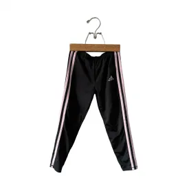 Adidas / Black x pink line leggings / 6Y