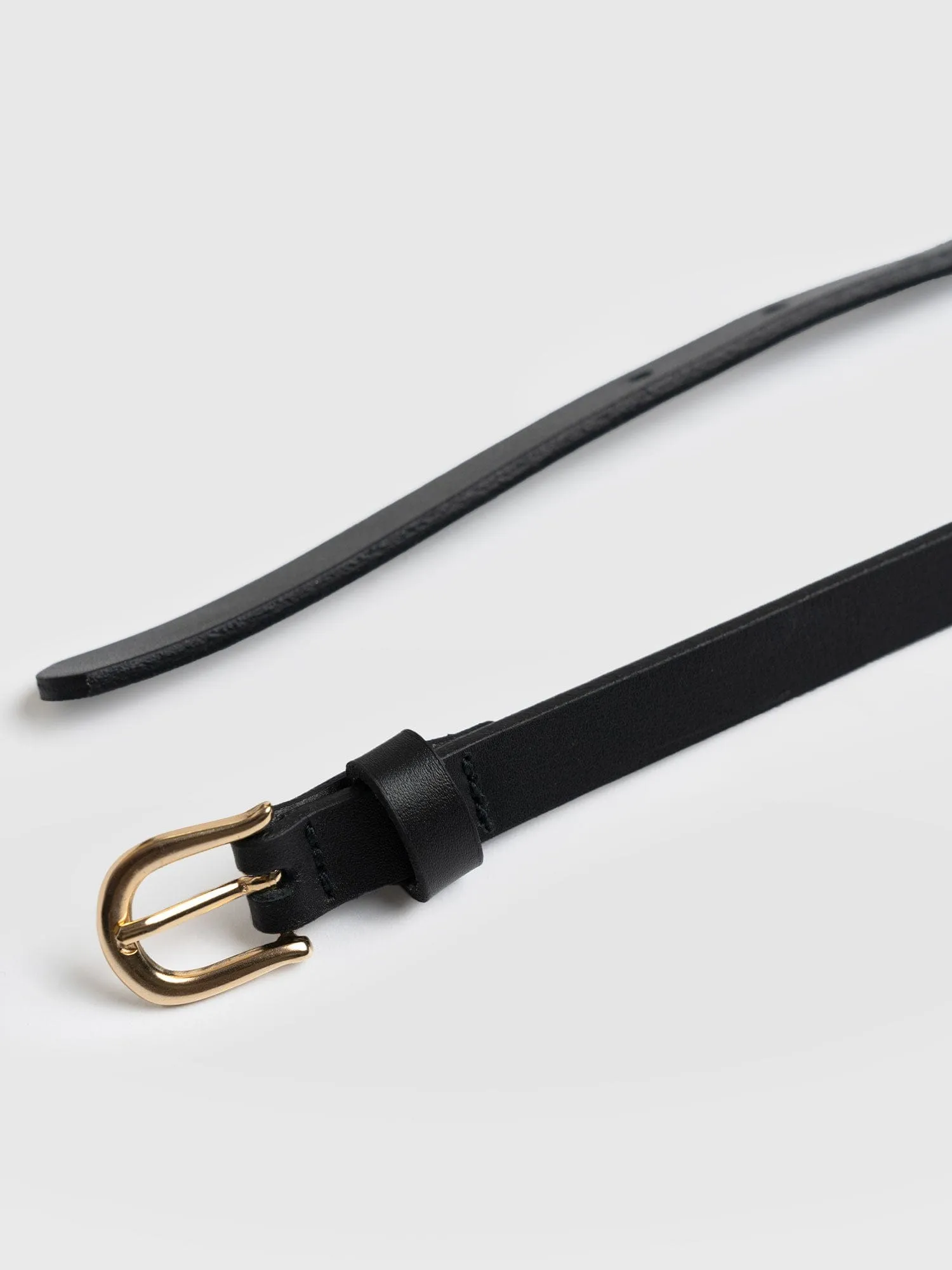 Axel Double Skinny Belt - Black