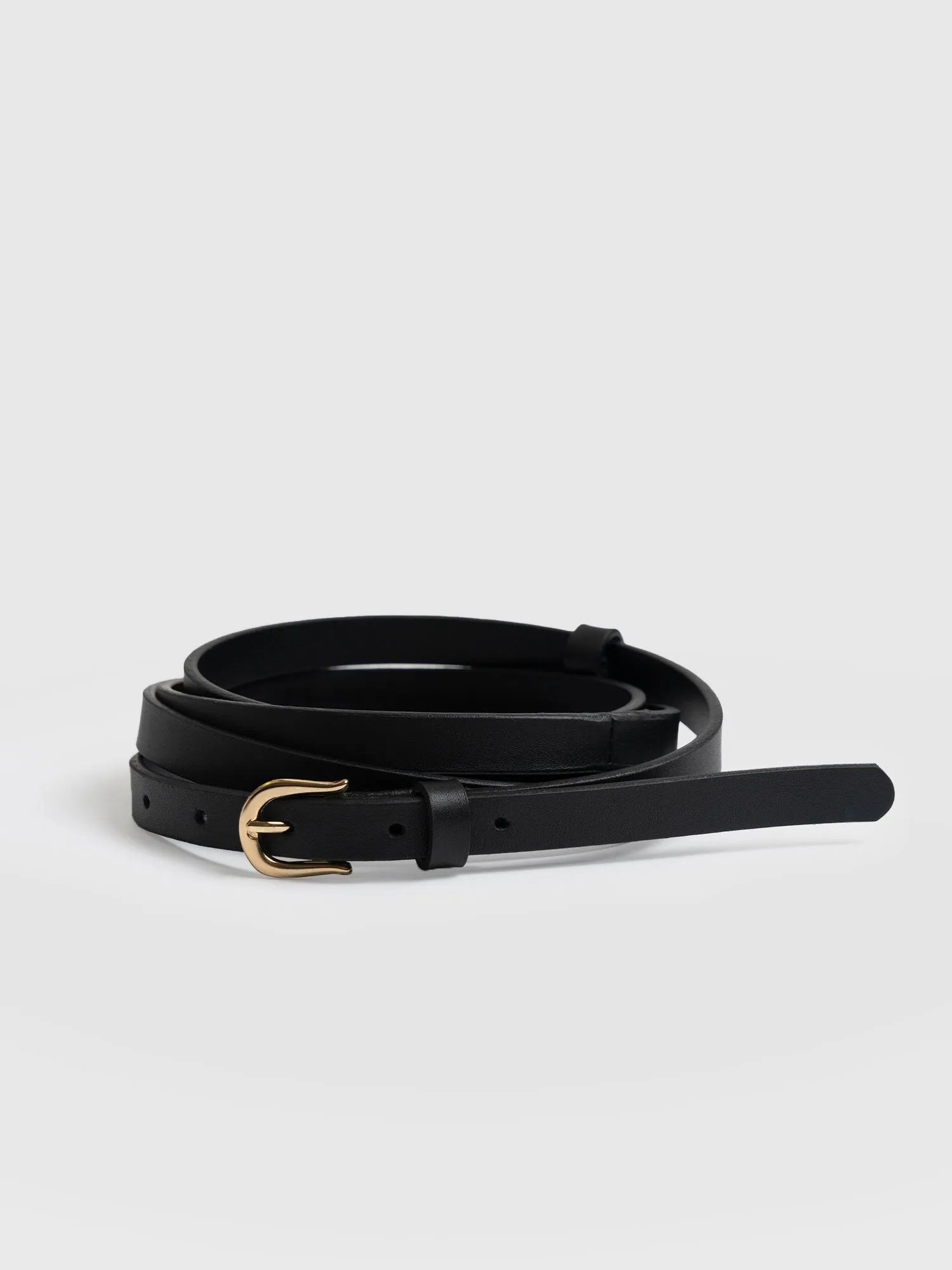 Axel Double Skinny Belt - Black