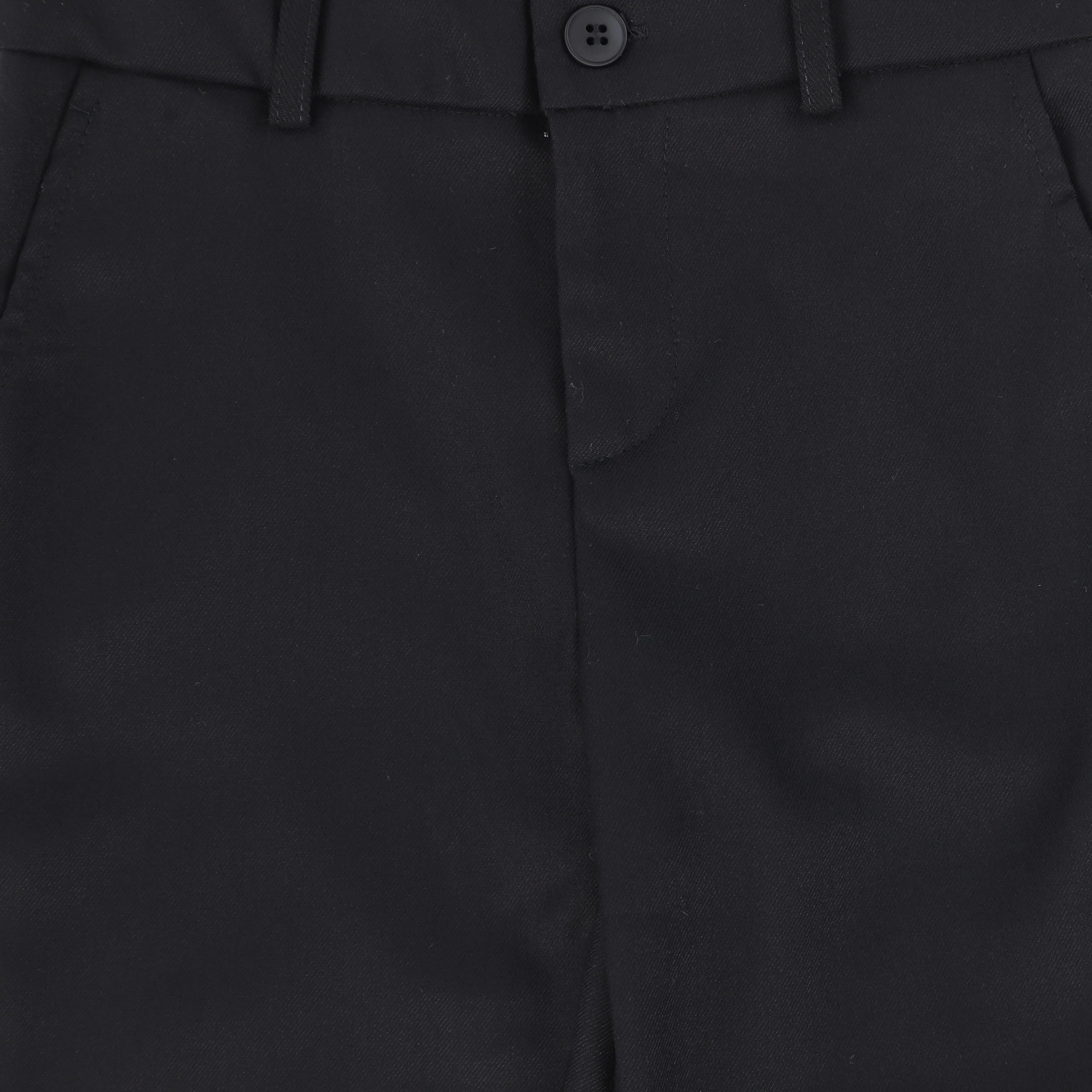 Bamboo Black Wool Slim Pant