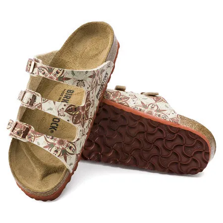 BIRKENSTOCK FLORIDA FRESH BOHO FLOWERS EARTH RED - WOMENS