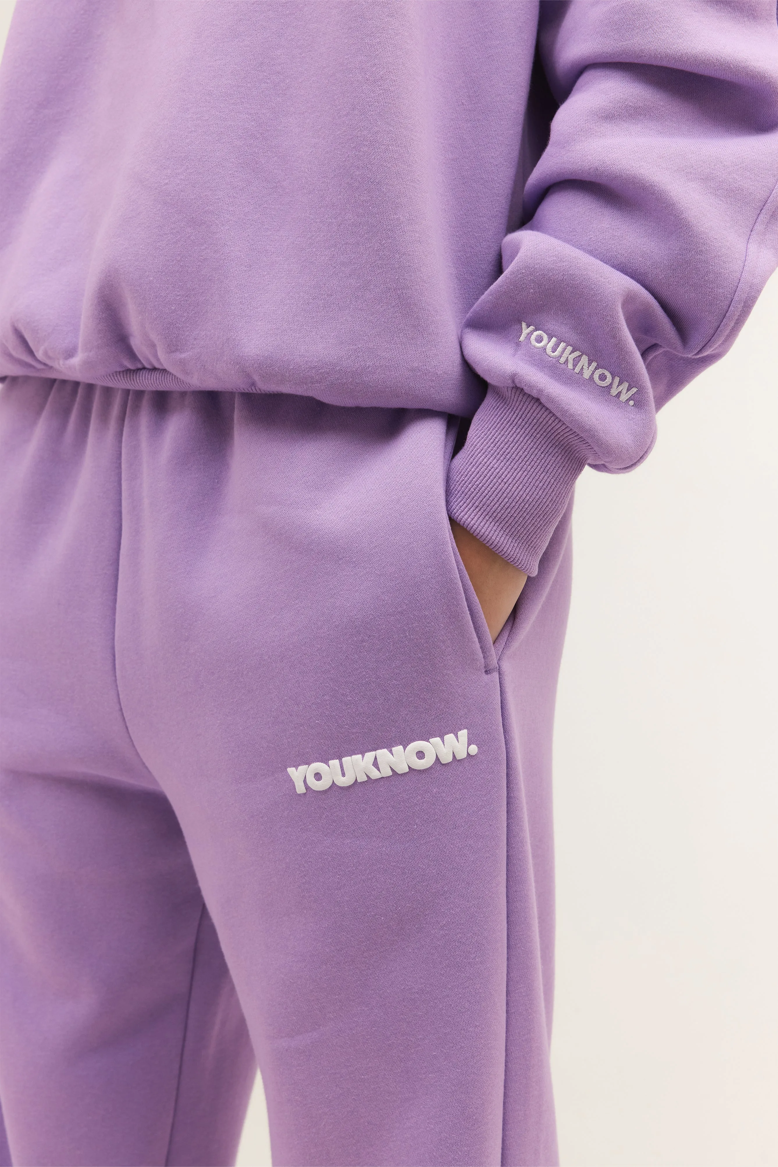 BLOCK CUFFED SWEATPANTS | LILAC