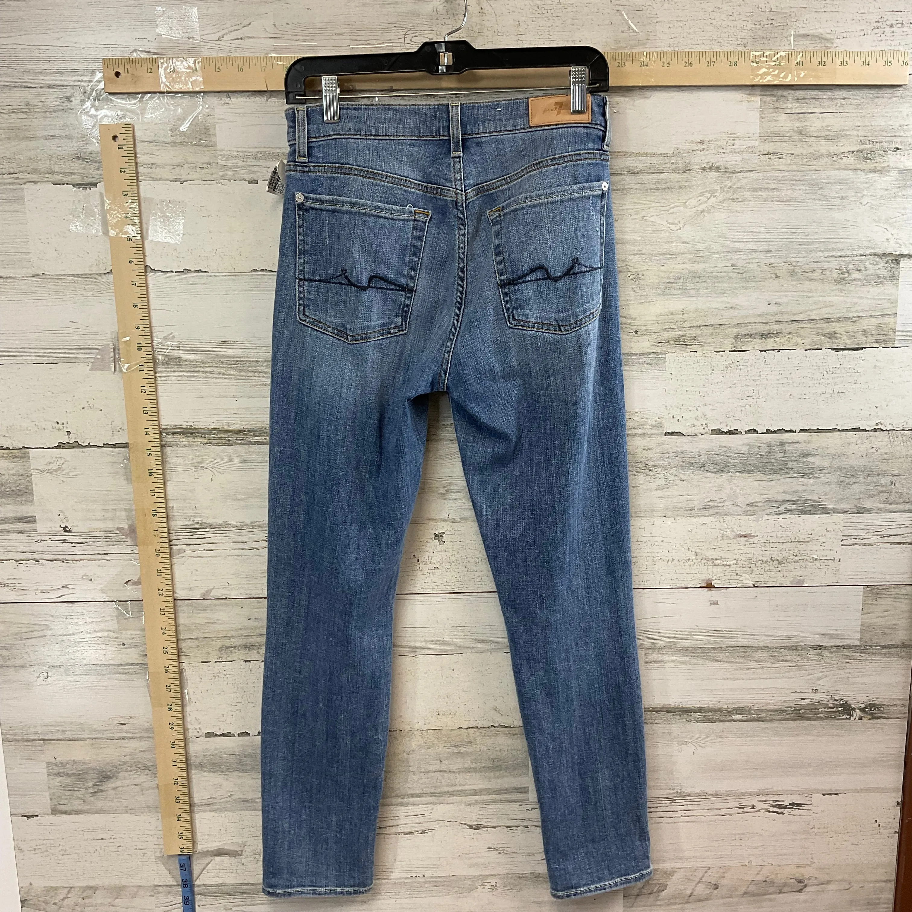 Blue Denim Jeans Straight 7 For All Mankind, Size 2