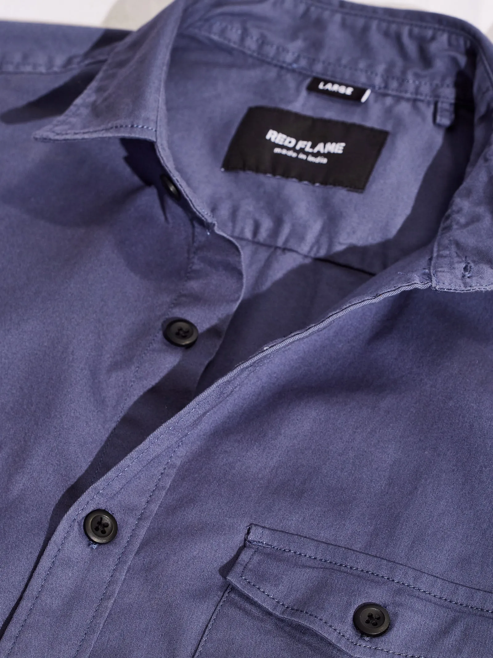 Blue Stretch Cargo Shirt