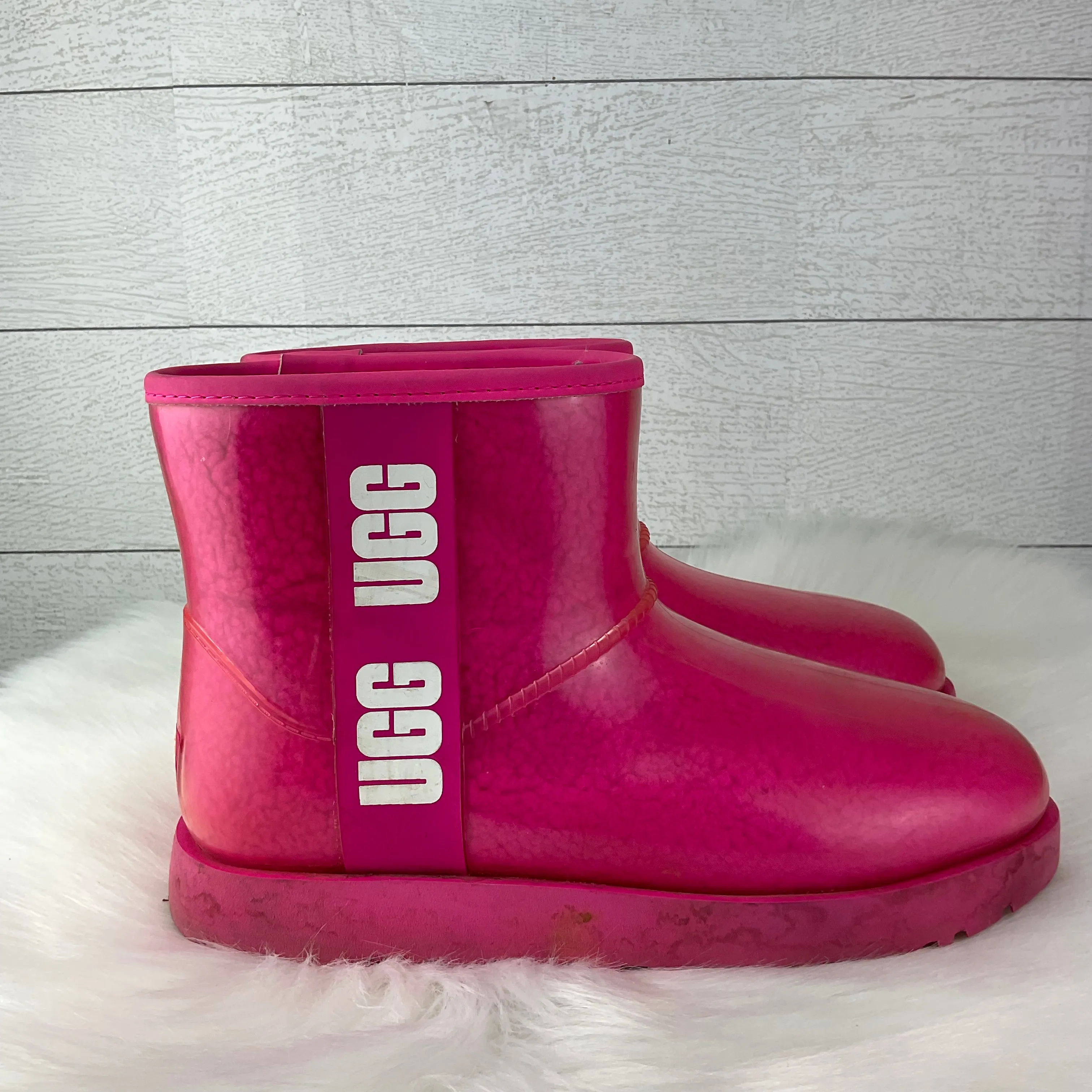 Boots Designer By Ugg In Pink, Size: 8