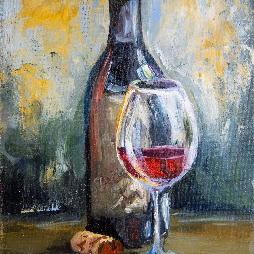 Bottle & Glass of Wine