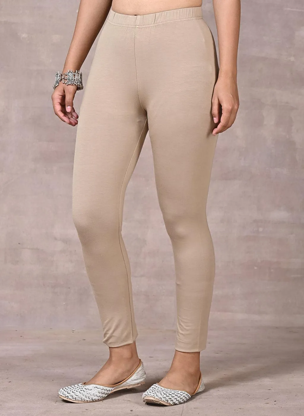 Bright Beige Plain Tight