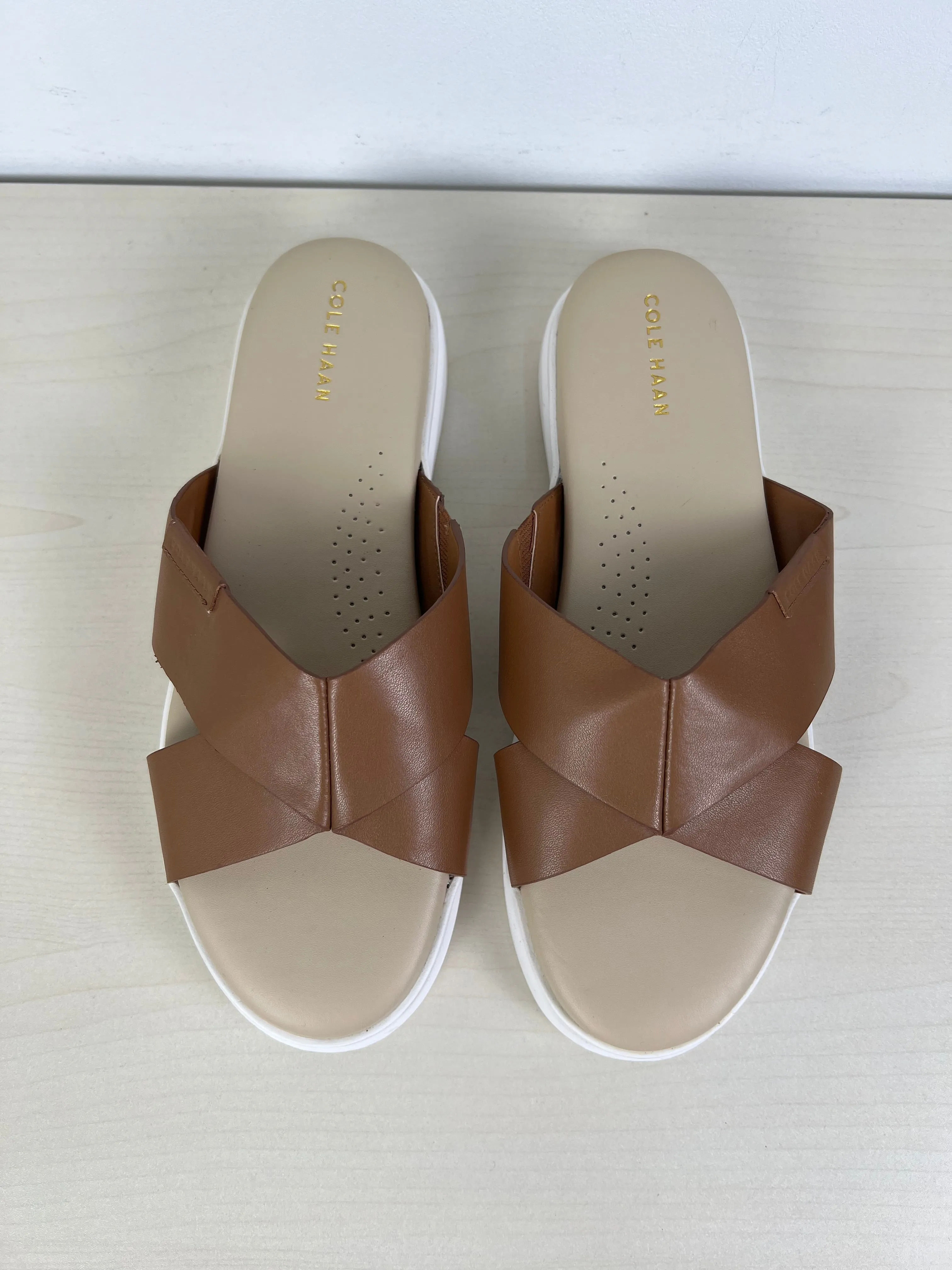 Brown & White Sandals Flats Cole-haan, Size 8