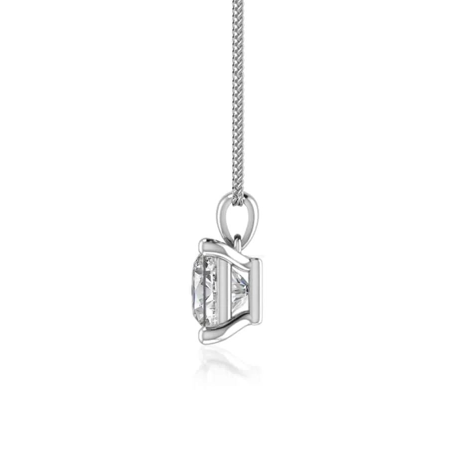 CALISTA - Princess Moissanite 4 Claw Drop Pendant 18k White Gold