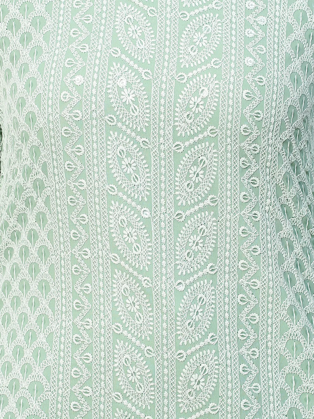 Chikankari Embroidered Straight Fit Kurta - Pastel Green