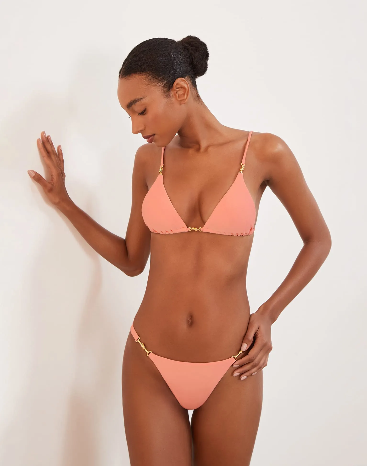 Cora Parallel Tri Top - Peach