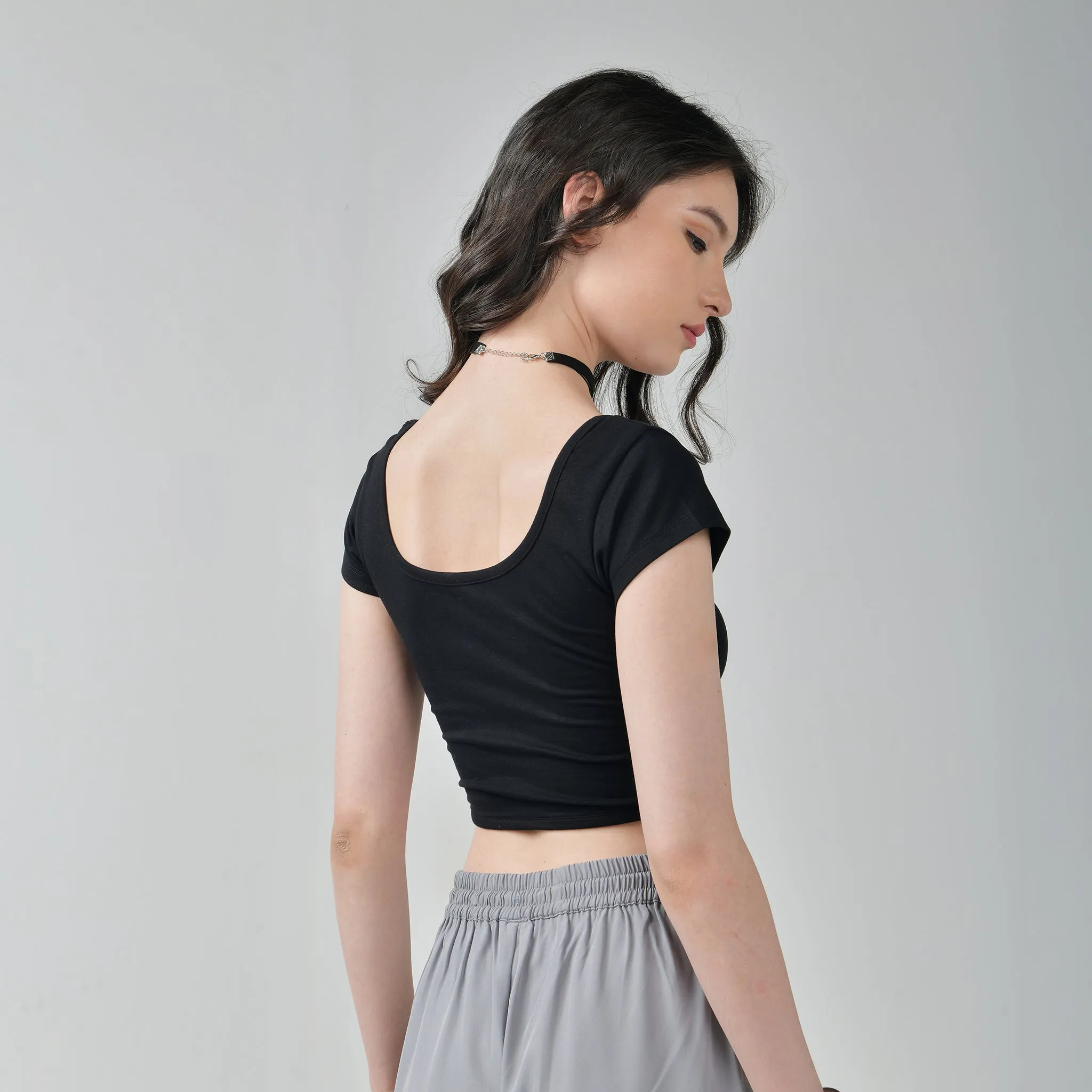 Corset Crop Top - Black