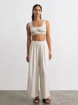 Crop Wide Leg, Regen Silk Noil, Natural