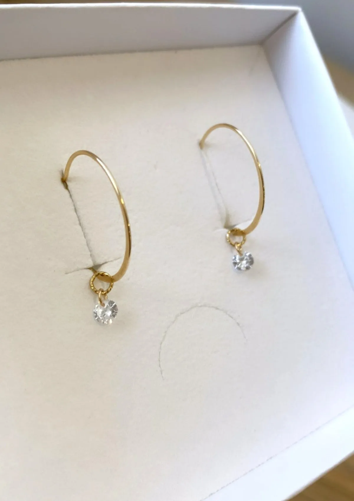 CZ flat Hoop Earrings