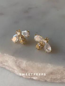 Diamond Bee Studs