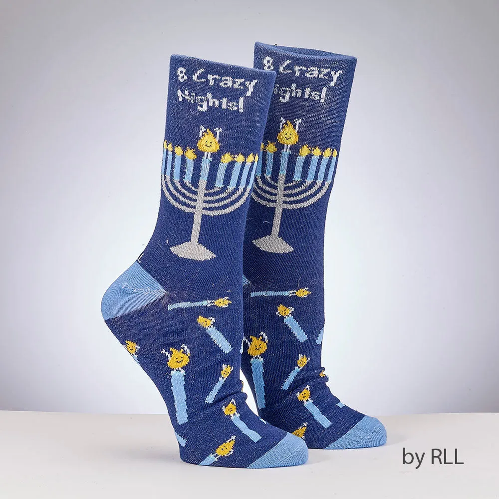 Eight Crazy Nights Adult Crew Socks