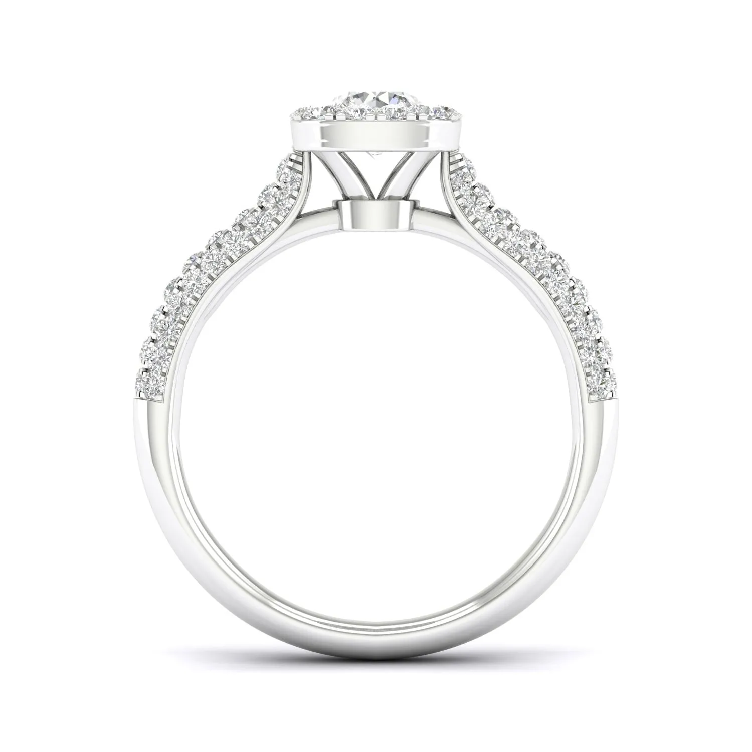 Embellished Iconic Round-Princess Halo Ring