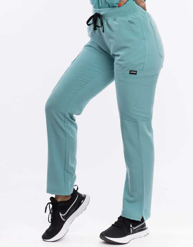 Essential Multi-Pocket Scrub Pants (Sample) - Audrey Teal