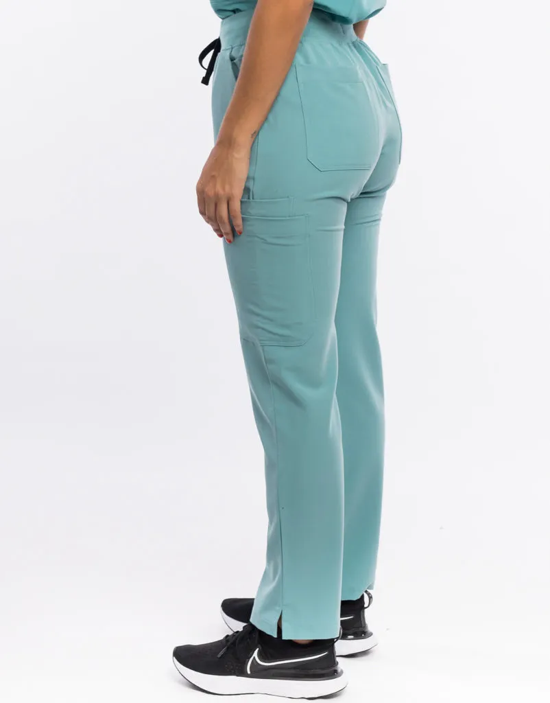 Essential Multi-Pocket Scrub Pants (Sample) - Audrey Teal