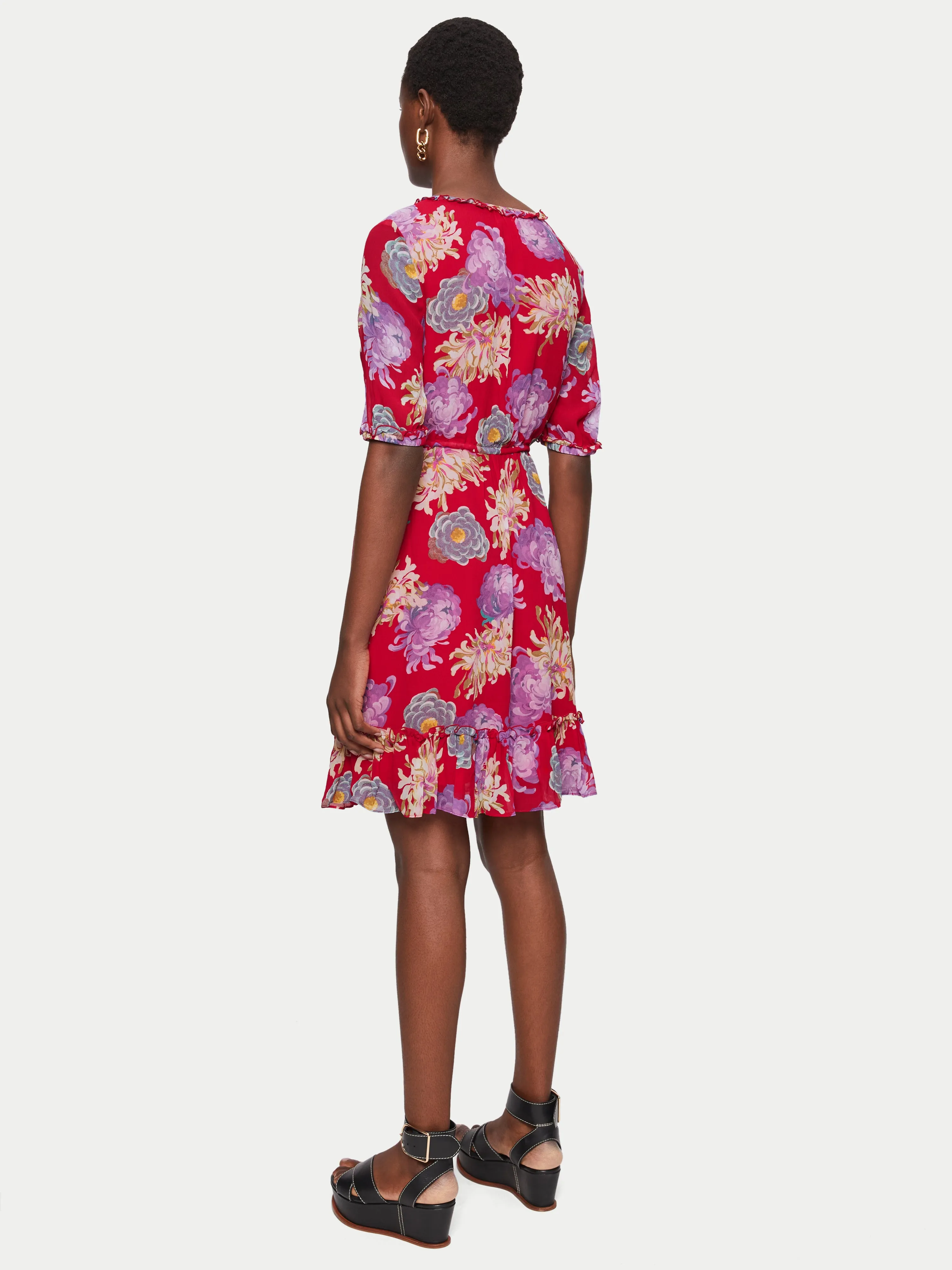 Eternal Bloom Crinkle Dress | Red