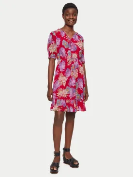 Eternal Bloom Crinkle Dress | Red