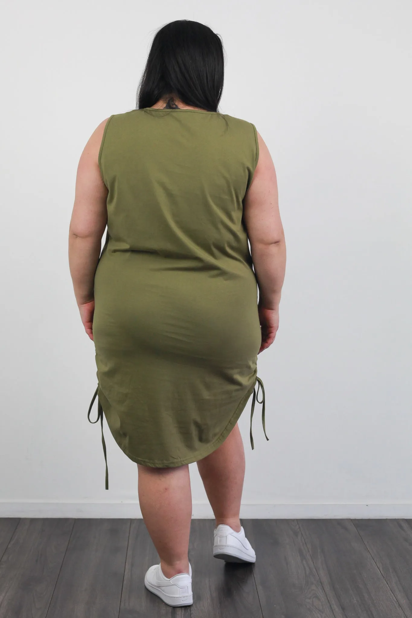 *EVERLY SINGLET DRESS ARMY GREEN