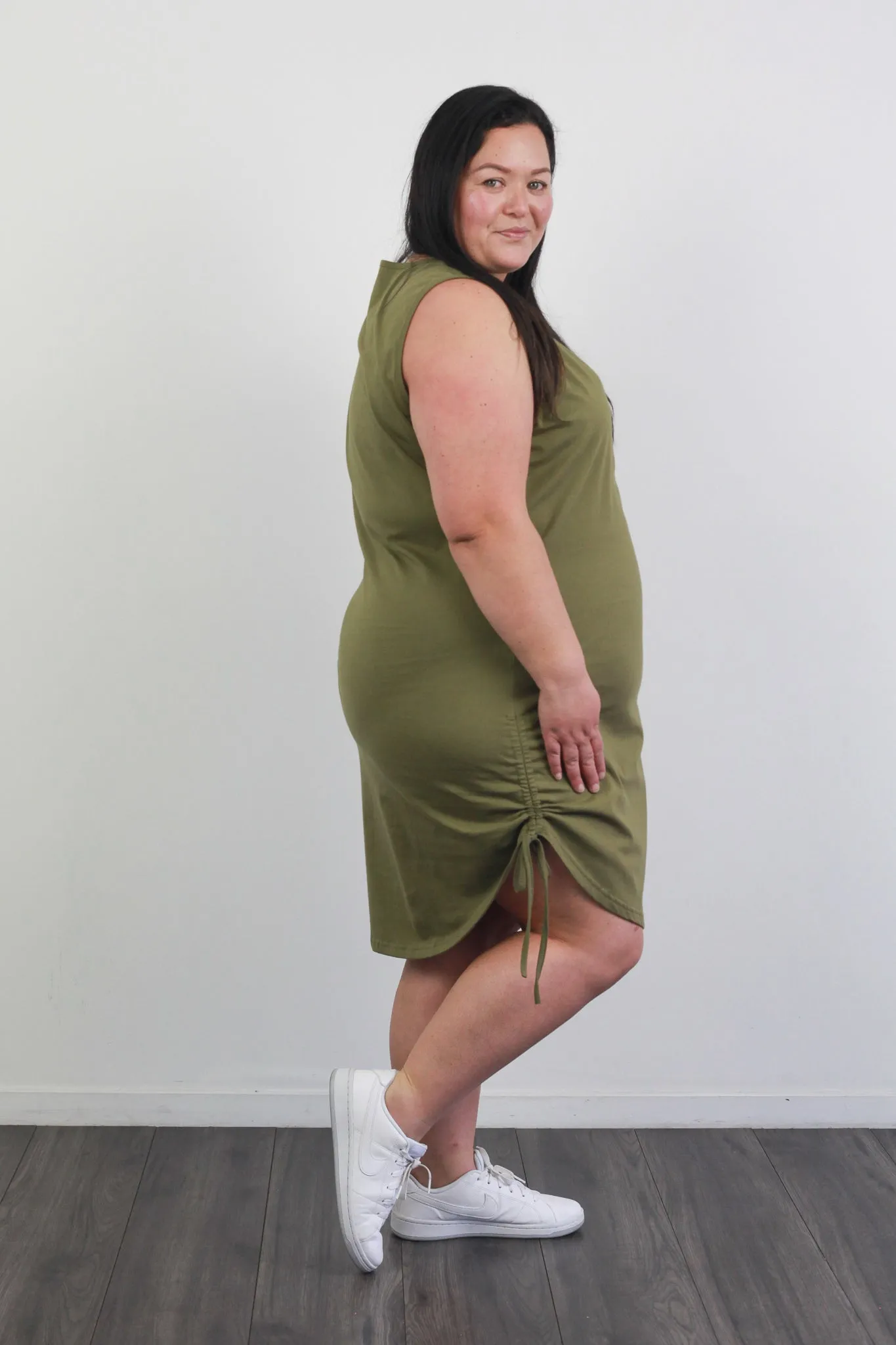 *EVERLY SINGLET DRESS ARMY GREEN