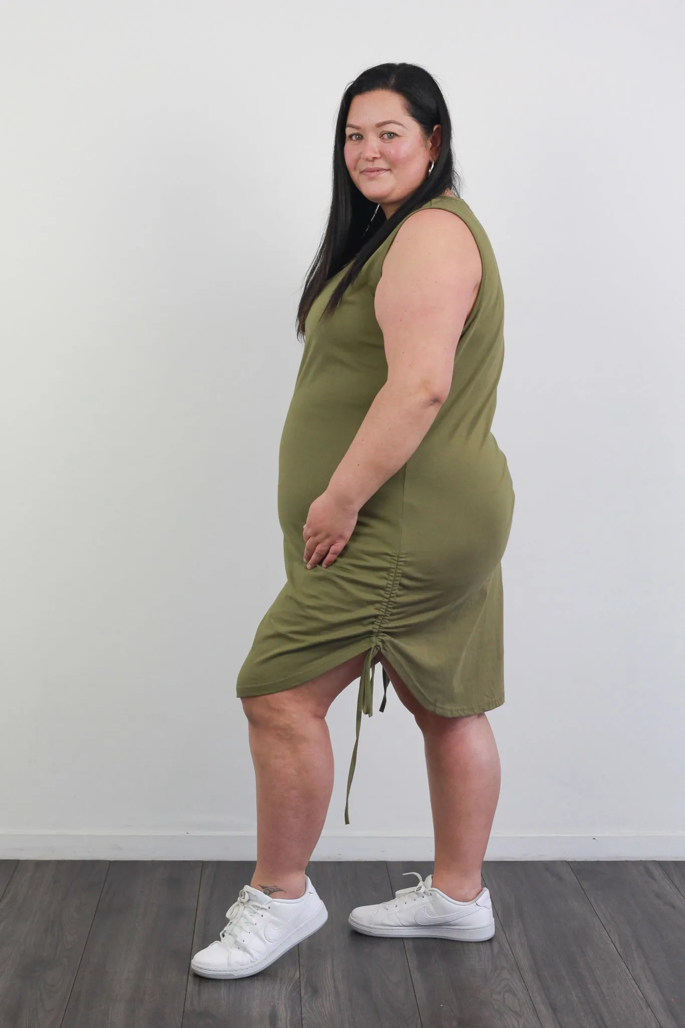 *EVERLY SINGLET DRESS ARMY GREEN