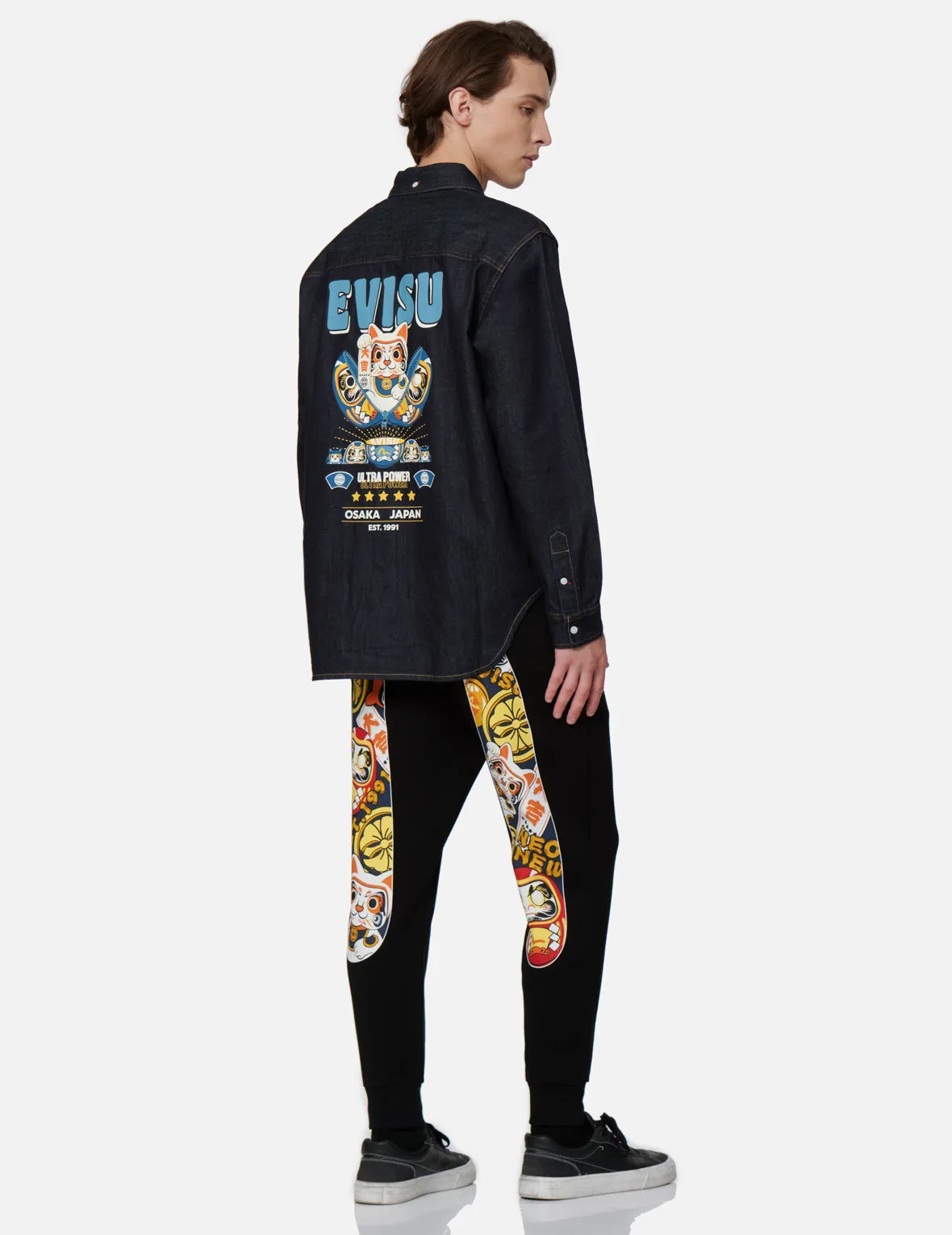 EVISU Squad Daicock Print Sweatpants