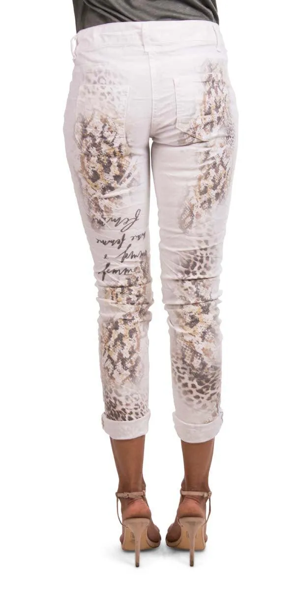 Fall & Dahlia Flowers Jeans