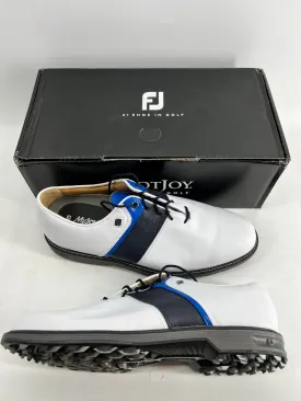 Footjoy Myjoys Premiere Series Packard Spikeless Golf Shoes White Navy 12 W