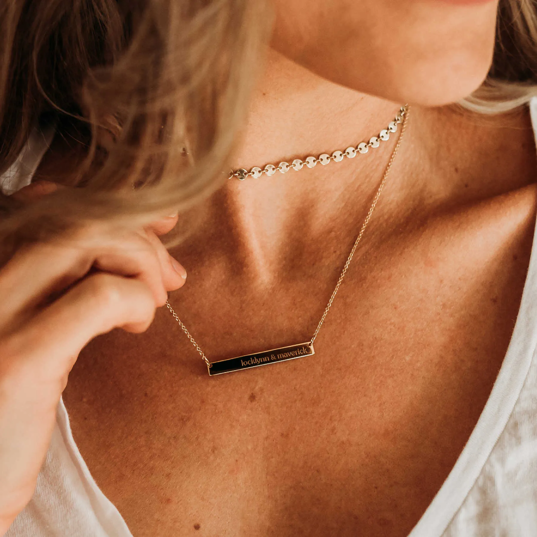 Gold Skinny Bar Necklace