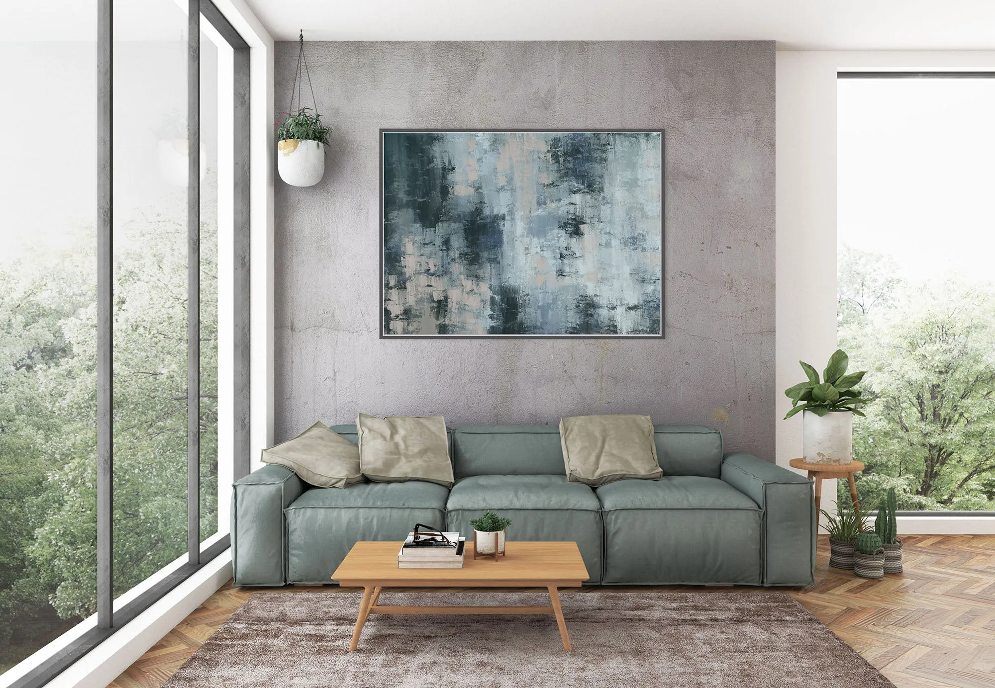 Grey Abstract Painting Original Oversize Painting Kp111