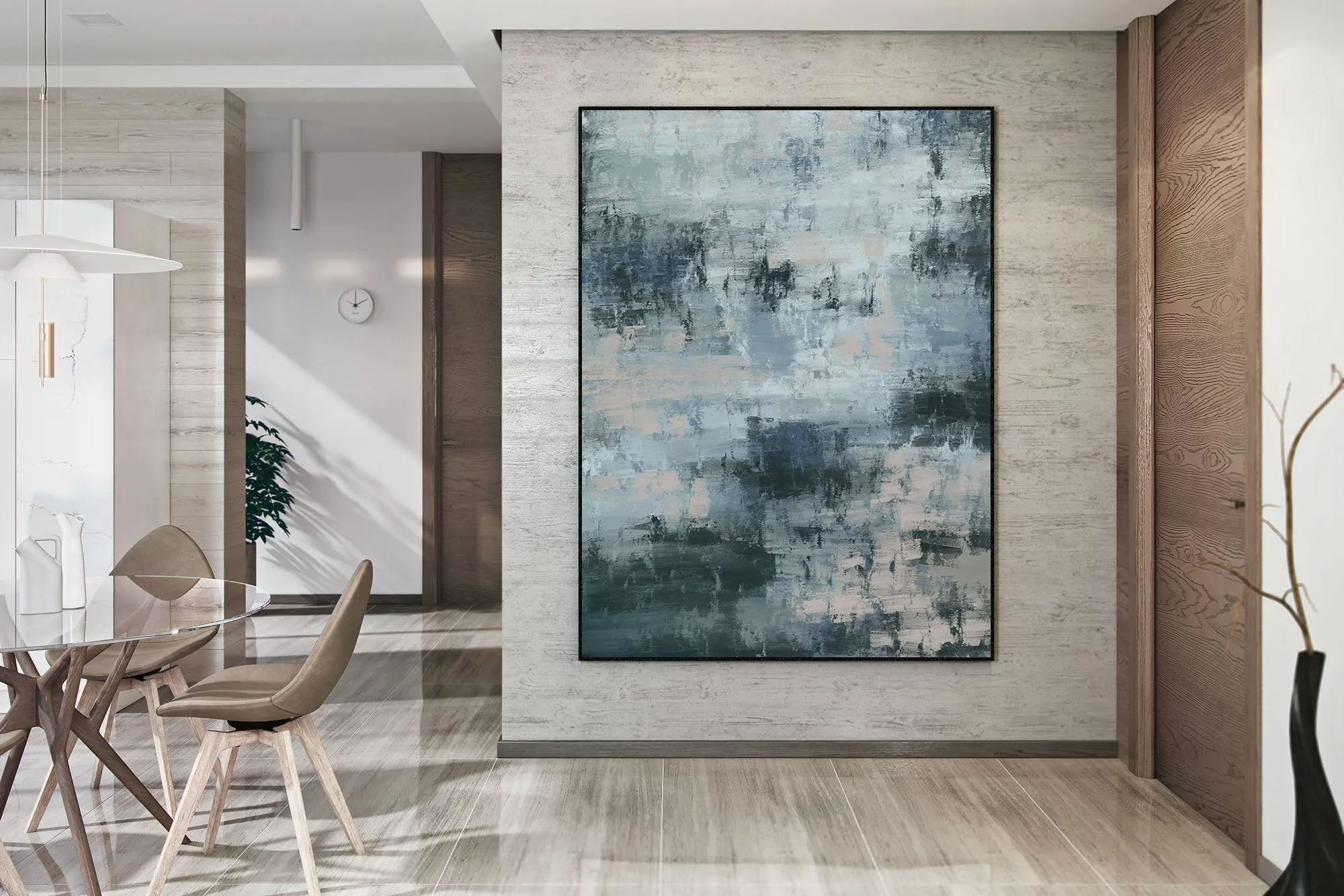 Grey Abstract Painting Original Oversize Painting Kp111