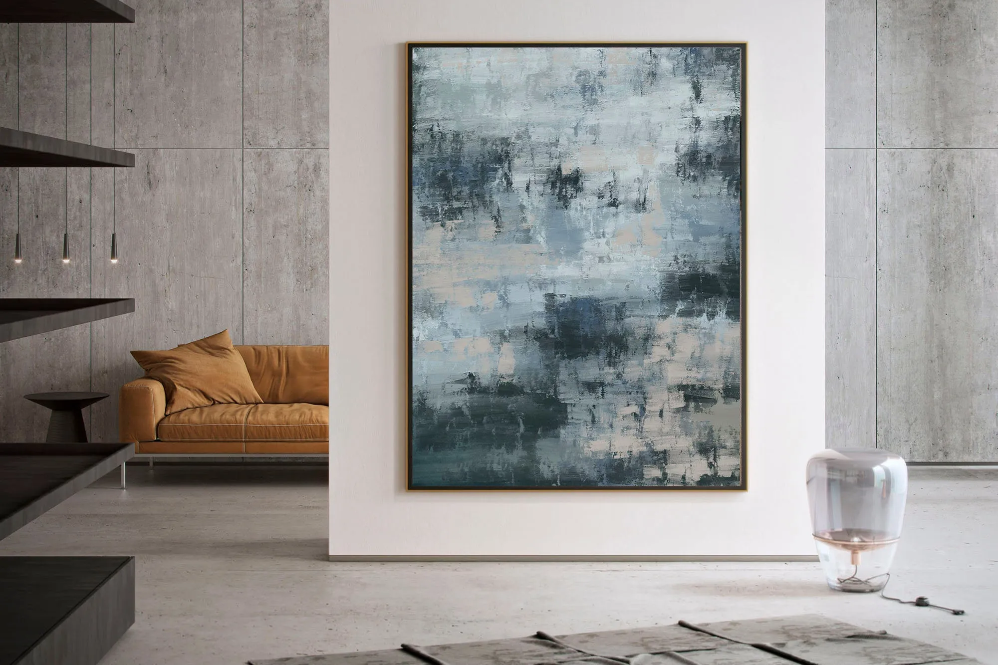 Grey Abstract Painting Original Oversize Painting Kp111