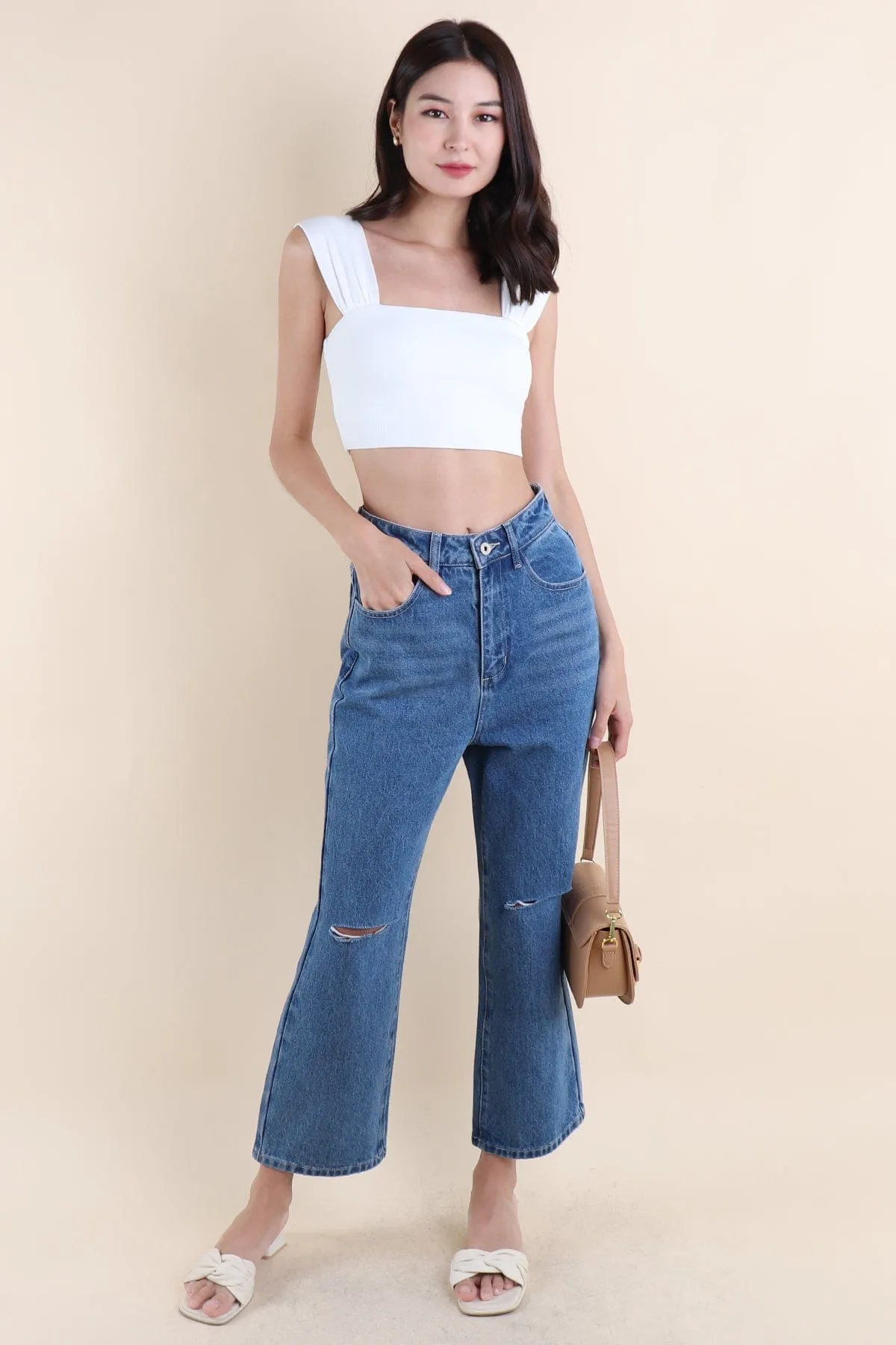 HANSEL SLIT DENIM JEANS IN DARK