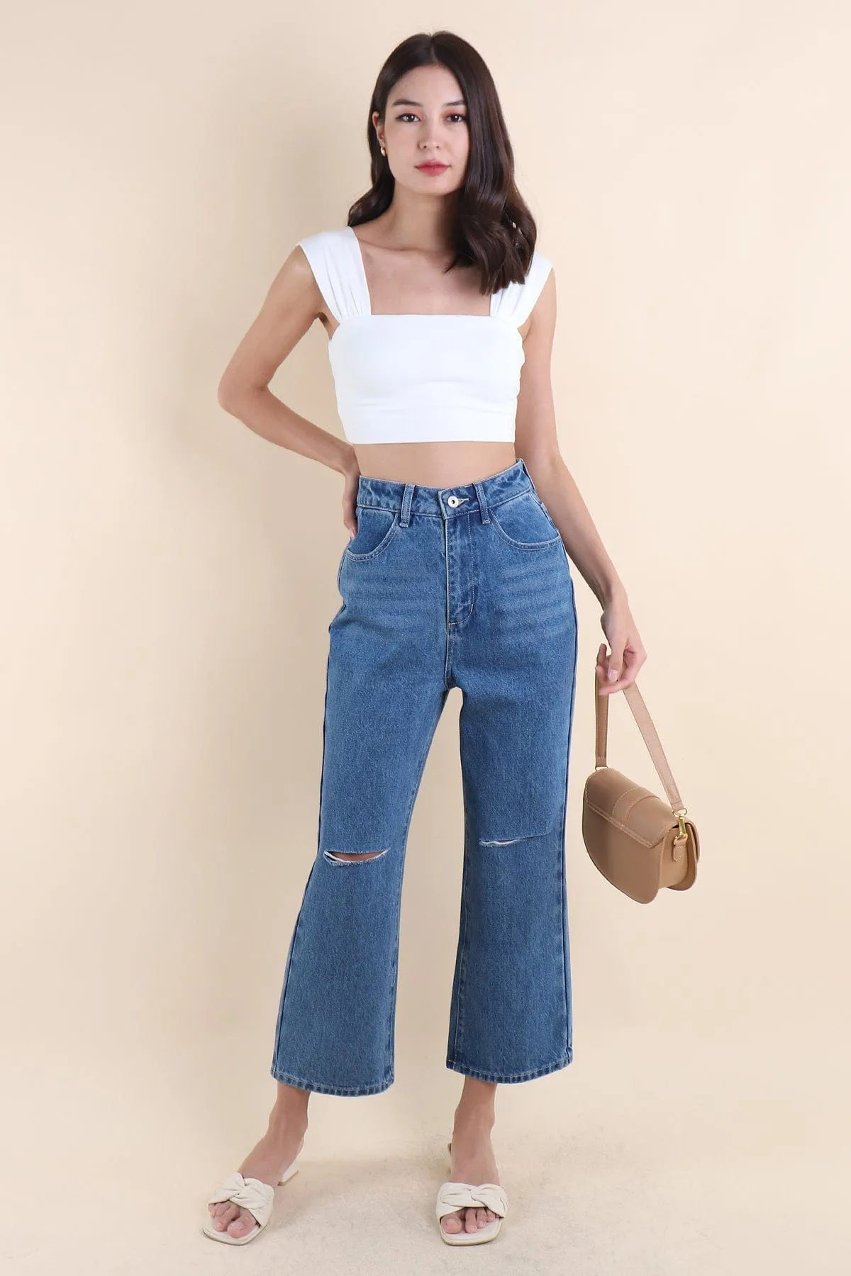 HANSEL SLIT DENIM JEANS IN DARK