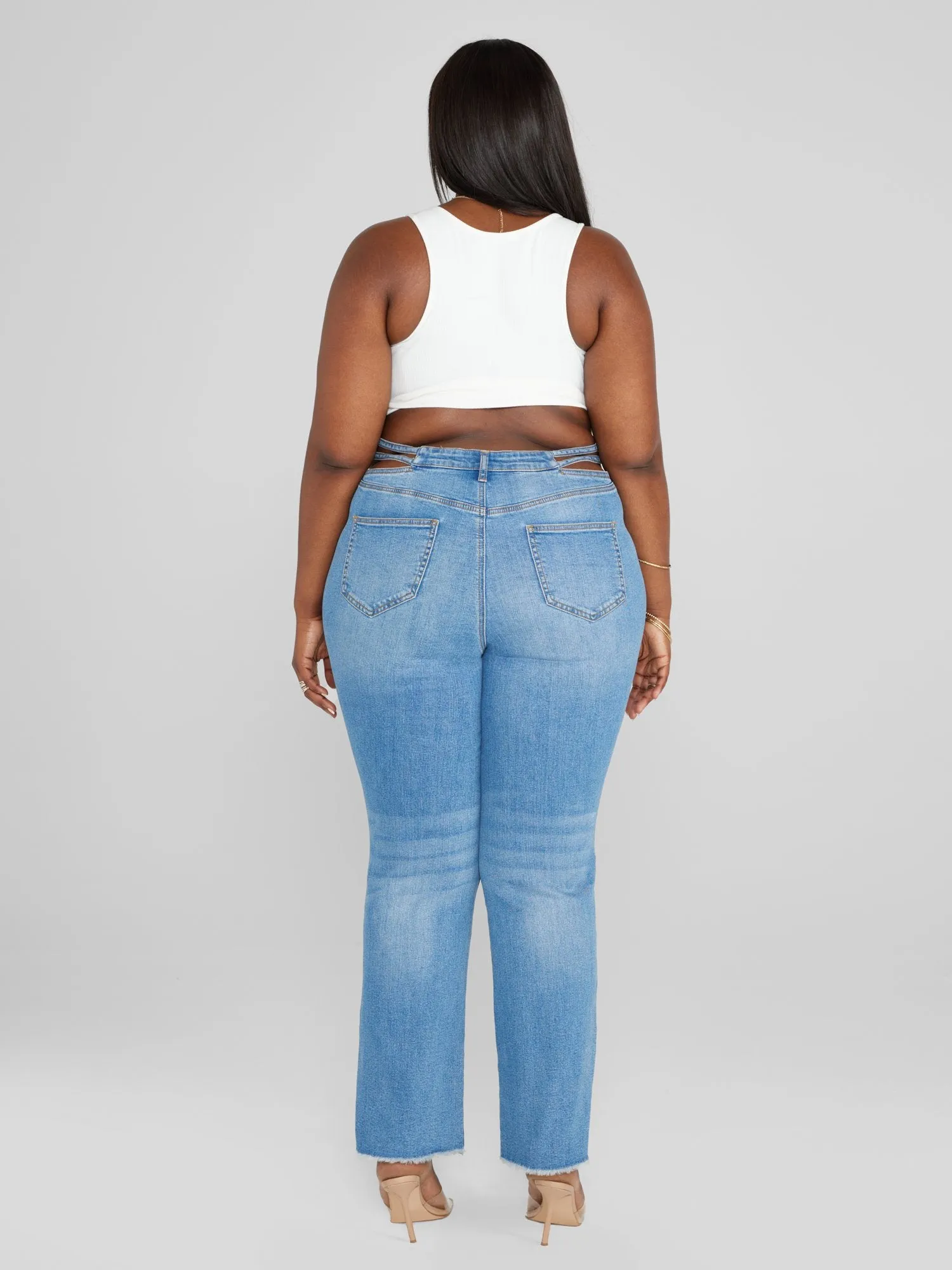 High Rise Split Waist Relaxed Fit Jeans - Tall inseam