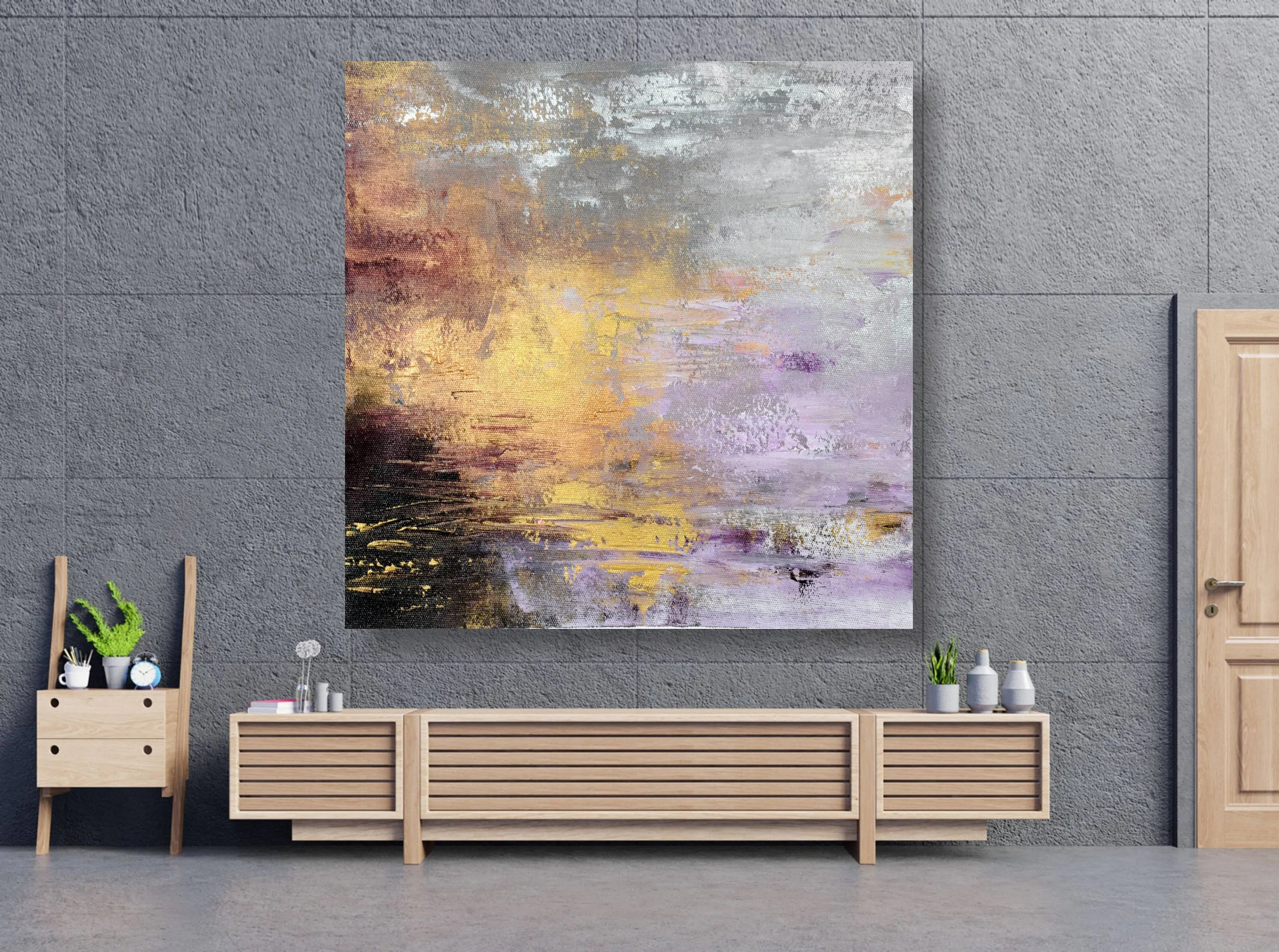 Huge Painting OfficeTextured Abstract Painting, Large Acrylic Painting