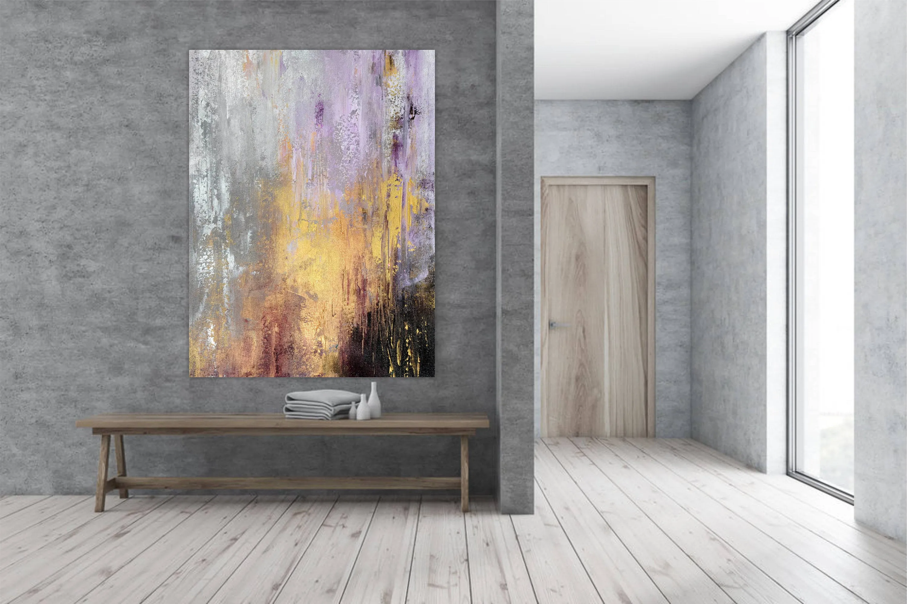 Huge Painting OfficeTextured Abstract Painting, Large Acrylic Painting