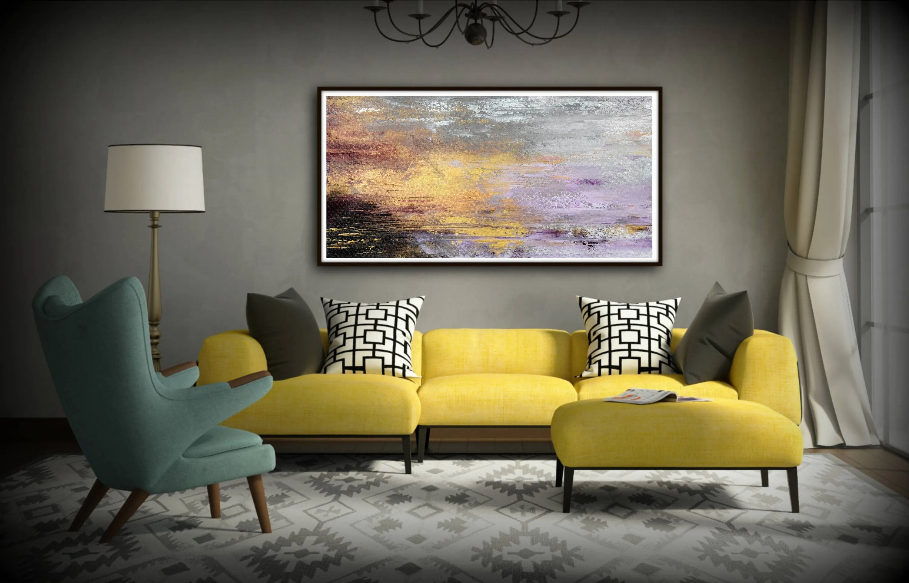 Huge Painting OfficeTextured Abstract Painting, Large Acrylic Painting